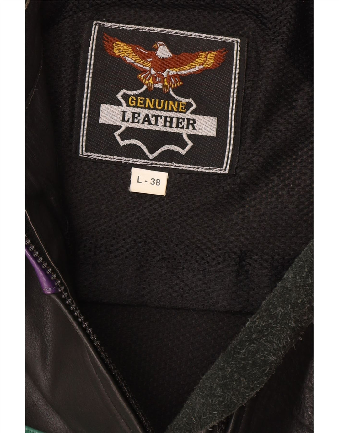 ROLEFF Womens Crop Jacket UK 14 Large Black Colourblock lædermotorcykel