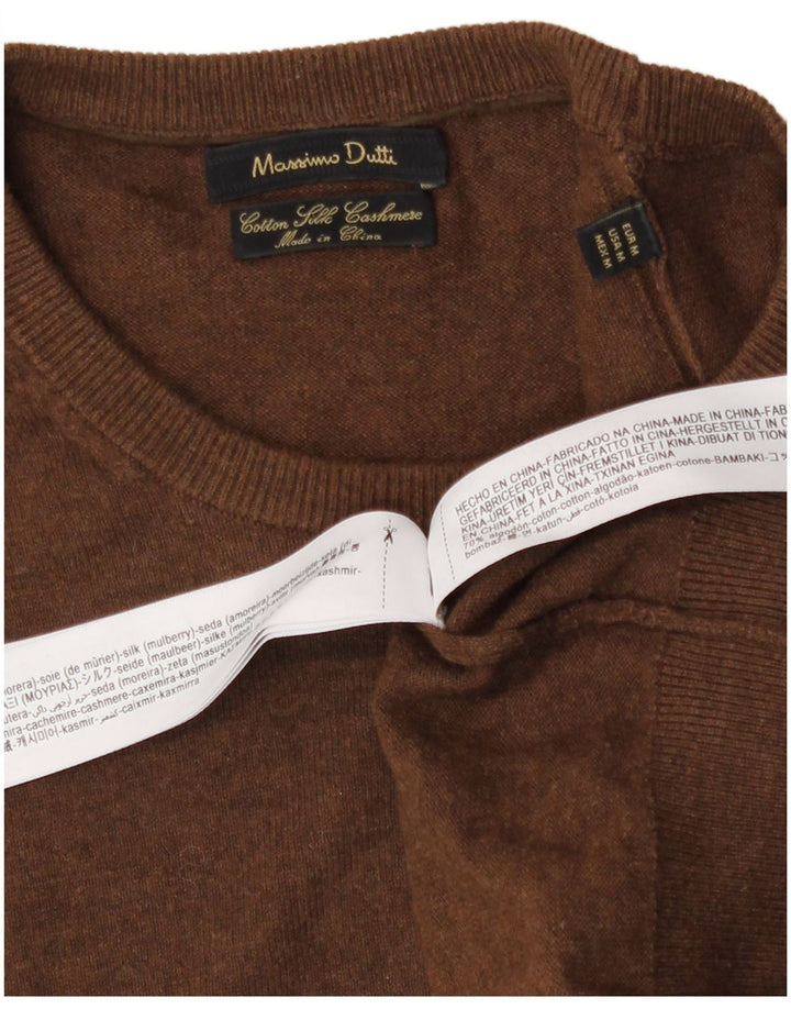 Massimo Dutti Herre sweater med rund hals, medium brun bomuld