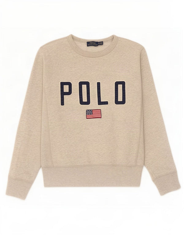 Polo Ralph Lauren Girls Sweatshirt Jumper 11-12 Years XS Grey Flecked