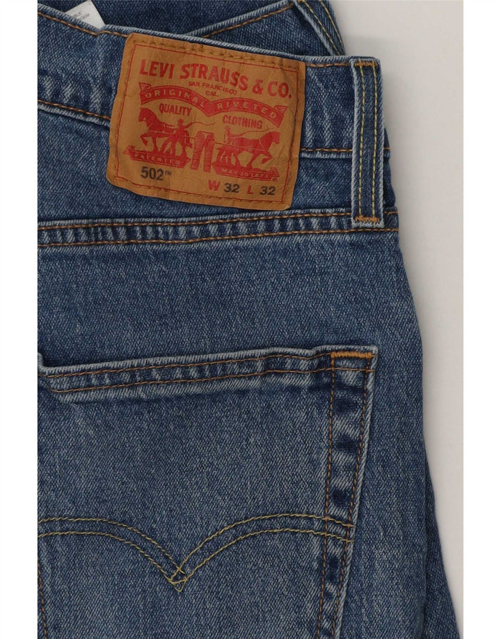 Levi's Herre 502 tilspidsede jeans W32 L32 blå bomuld