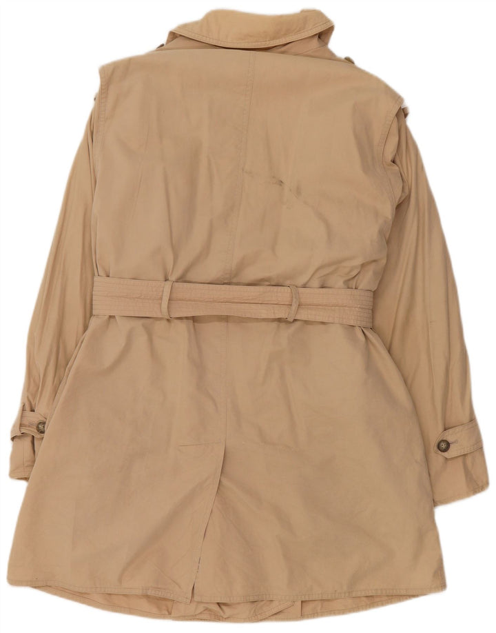Vintage Dame Weekend Oversized Trench Coat UK 8 Lille Beige Bomuld