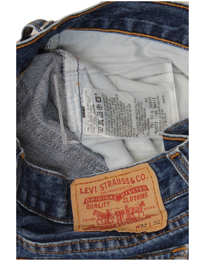 Levi's Straight Jeans til mænd W32 L27 blå bomuld