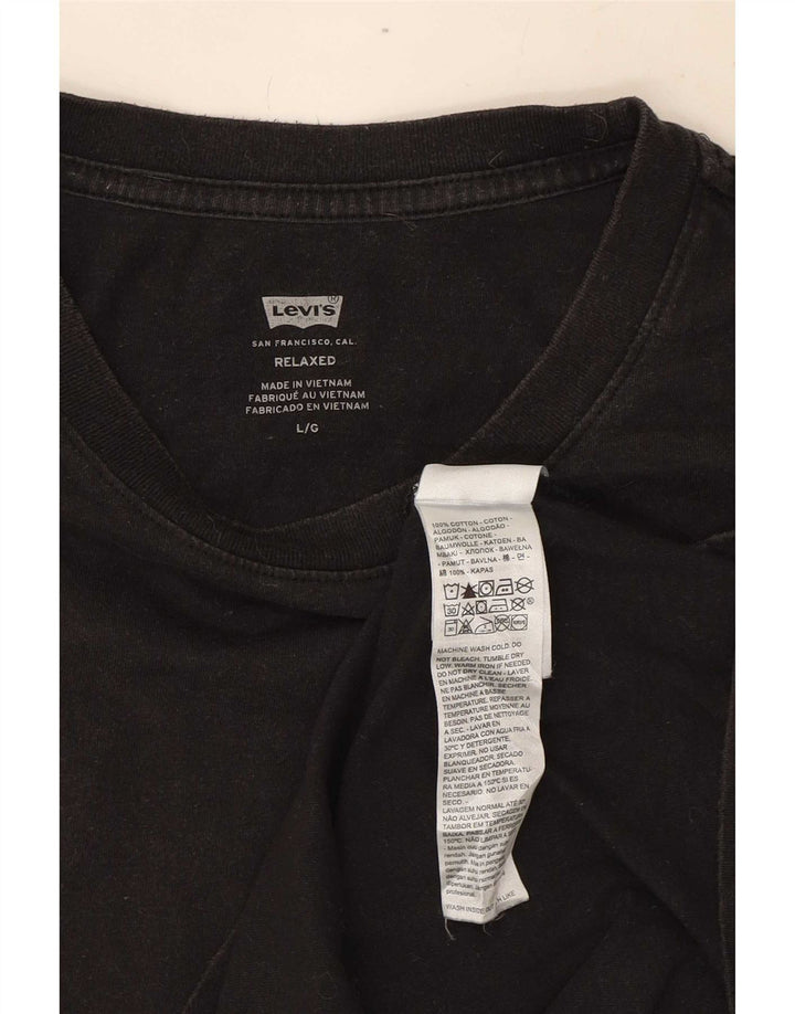 Levi's Herre Relaxed Fit Grafisk T-Shirt Top Stor Sort Bomuld