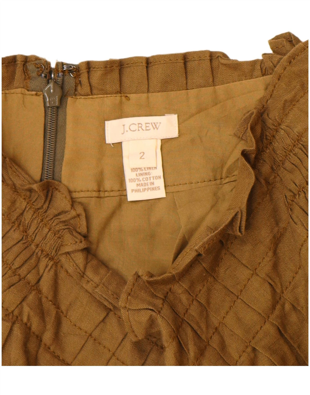 J. Crew Womens Flared Skirt US 2 XS W26 Khaki Linen