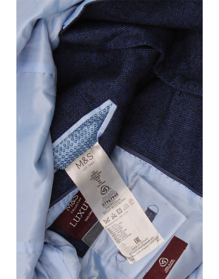 Marks & Spencer herre 2-knaps blazerjakke UK 44 XL marineblå sildeben