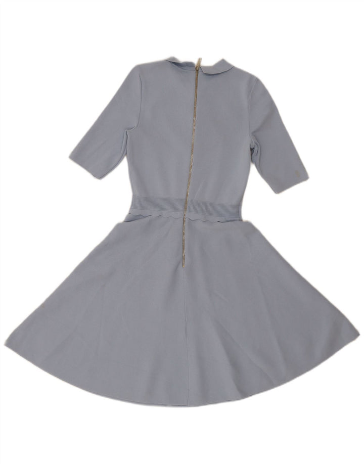 Ted Baker Dame 1/2 Ærmet Swing Dress Størrelse 1 XS Blå Viscose