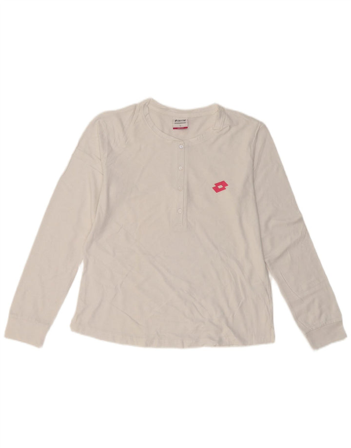 Lotto Dame Top Langærmet UK 10 Small White Bomuld