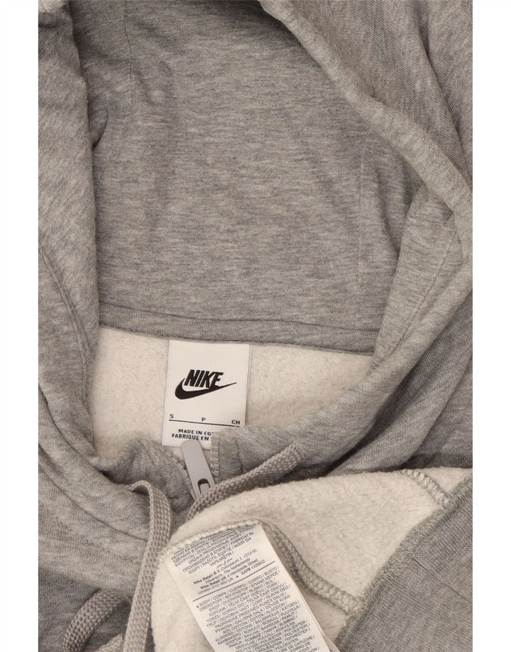 NIKE Hættetrøje med lynlås til mænd, lille grå flækket bomuld