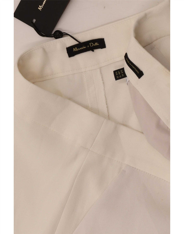 Massimo Dutti Dame Capri Bukser EU 42 Large W32 L23 Hvid Viscose