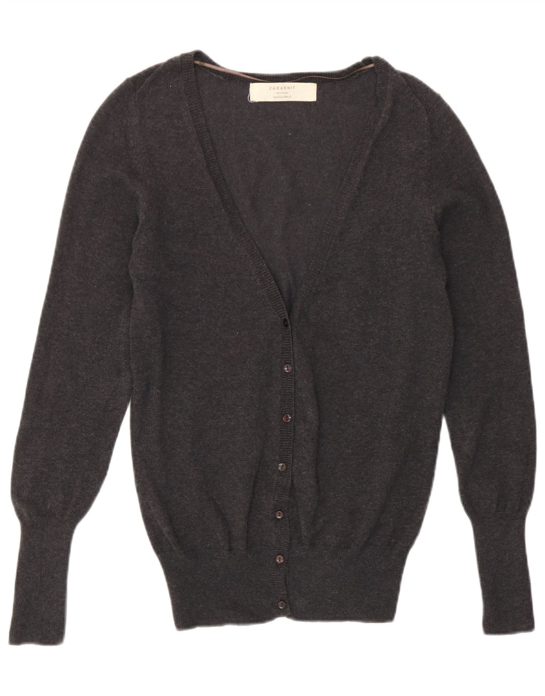 Zara Dame Cardigan Sweater UK 10 Small Grå