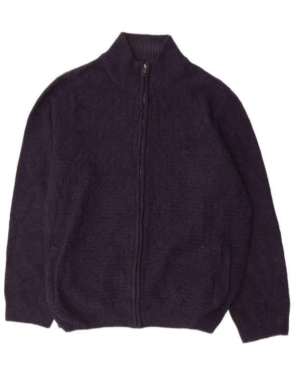 Marks & Spencer Herre cardigan sweater med fuld lynlås XL marineblå akryl
