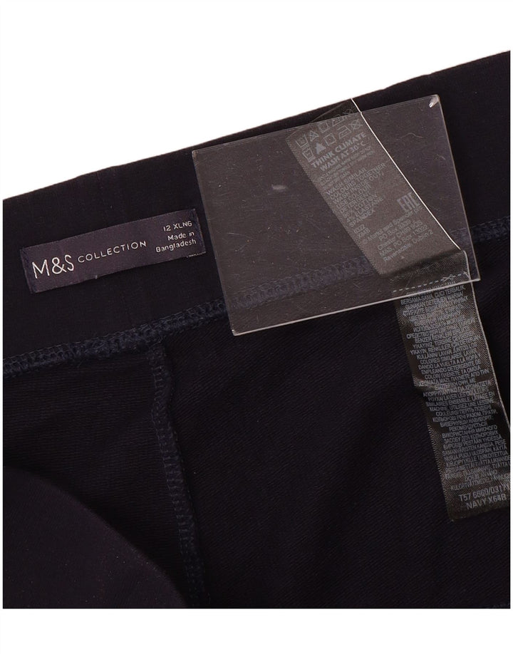 MARKS & SPENCER Leggings til kvinder UK 12 Mellem marineblå bomuld