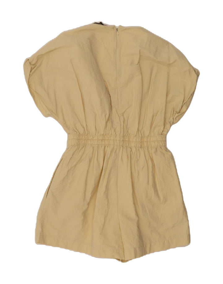 ZARA Womens Playsuit UK 12 Medium Yellow Cotton Vintage Zara and Second-Hand Zara from Messina Hembry 