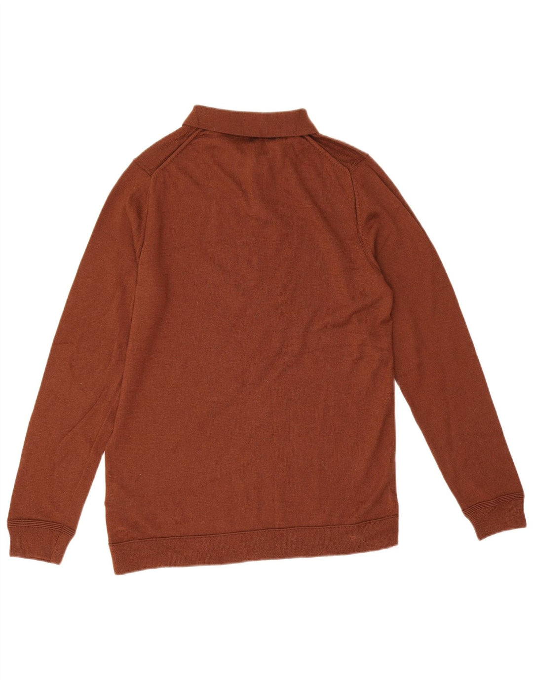 Calvin Klein Herre Polo Neck Jumper Sweater Stor Brun Uld