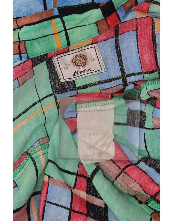 Vintage Dame Høj Loose Fit Skjorte EU 38/40 Medium Flerfarvet Geometrisk