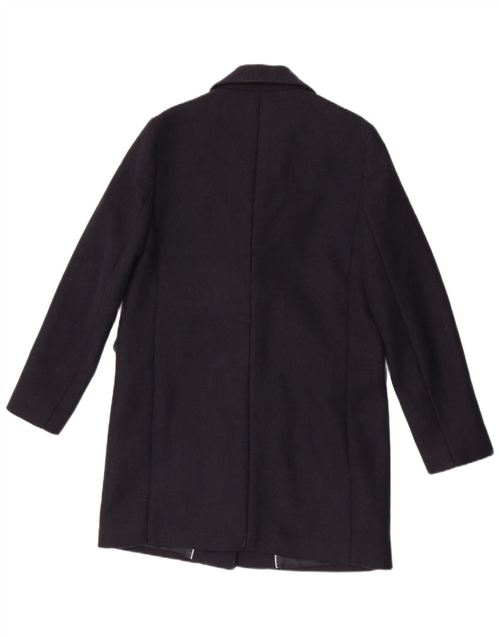 Massimo Dutti Dame Overfrakke EU 40 Medium Navy Blue Uld