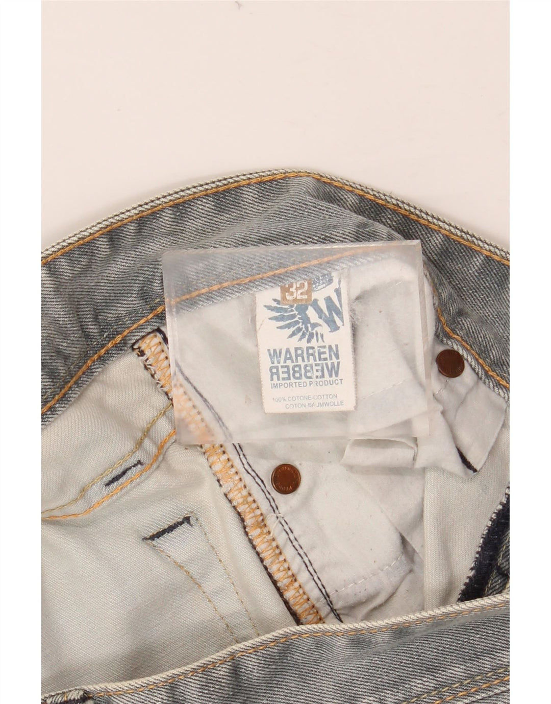 WARREN WEBBER Straight jeans til mænd W32 L35 Grå bomuld