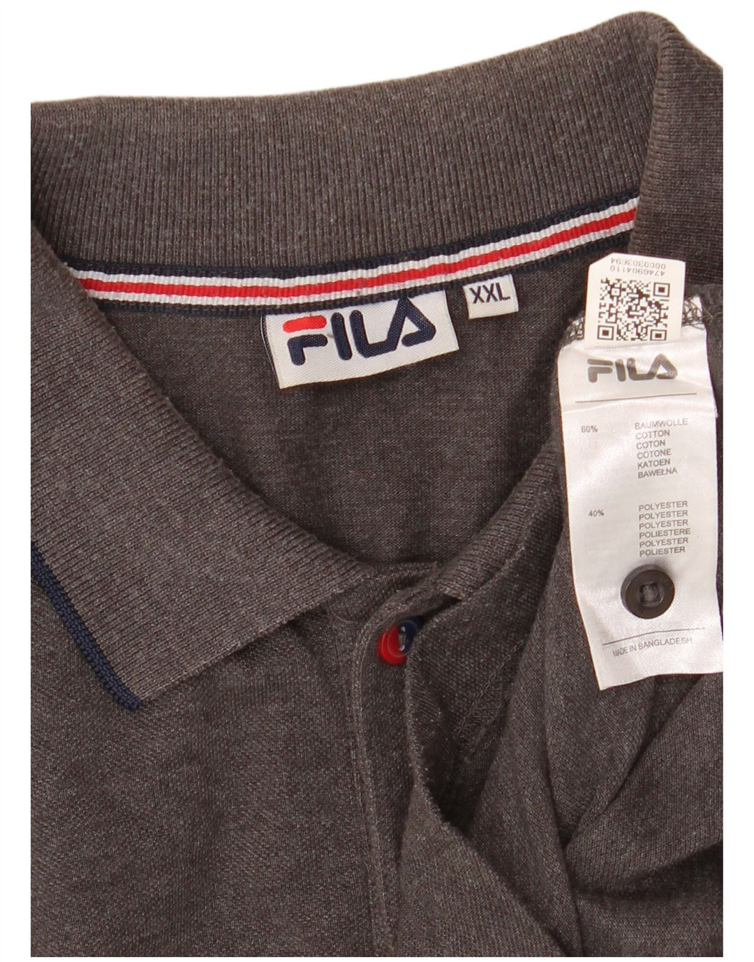 Fila Langærmet Polo Shirt til mænd 2XL Grå Bomuld