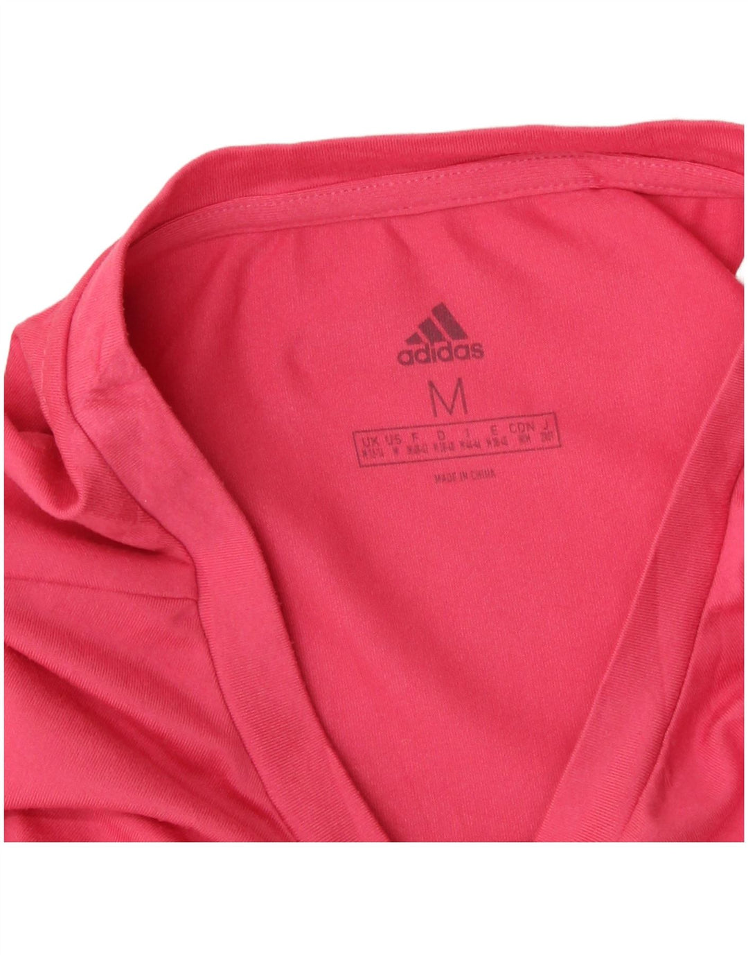 Adidas Grafisk T-Shirt Top UK 12/14 Medium Pink Polyester