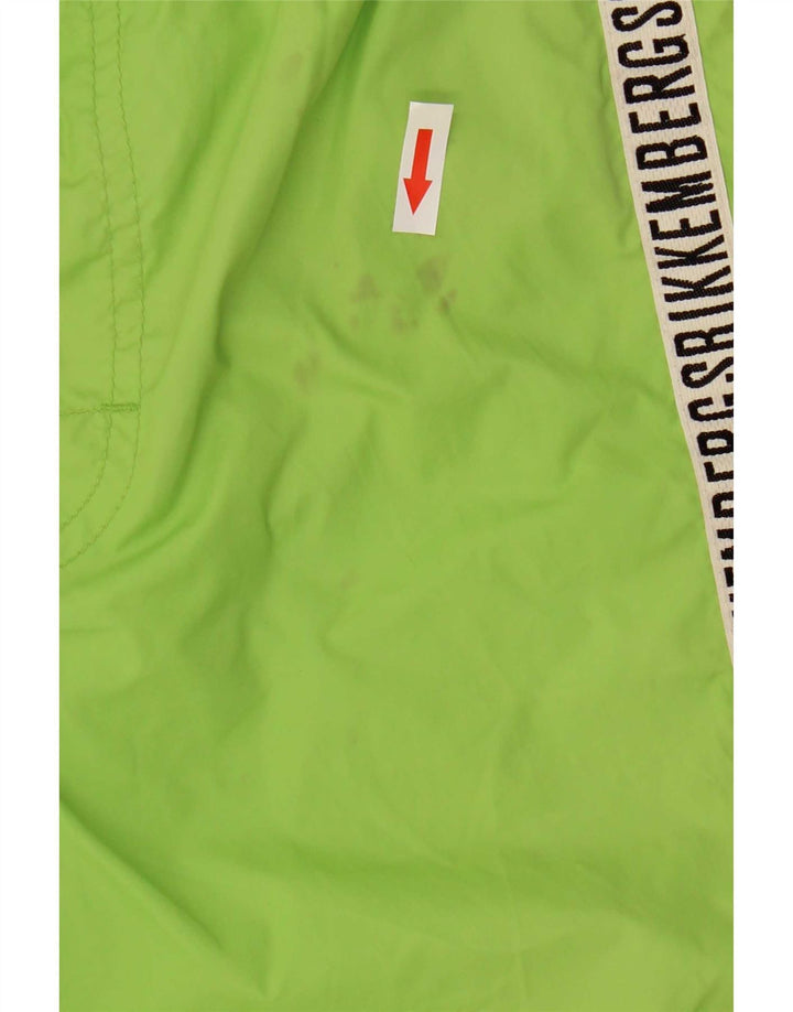 Bikkembergs Herre grafiske svømmeshorts Medium Grøn Stribet Polyamid