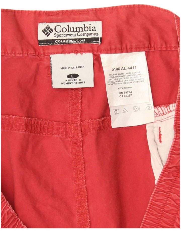 Columbia dame cargo shorts store W36 rød bomuld