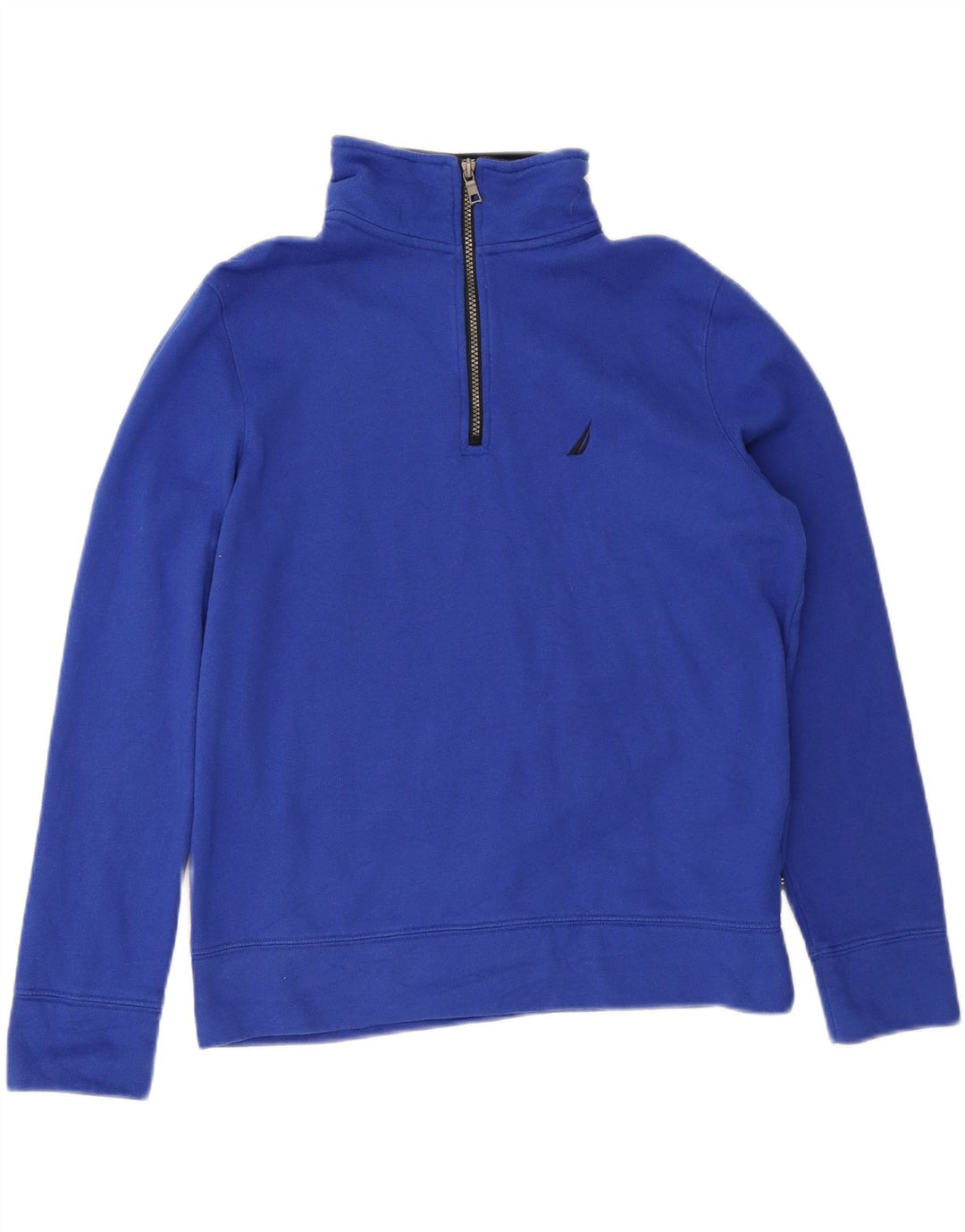 Nautica sweatshirt med lynlås til mænd mellemblå bomuld