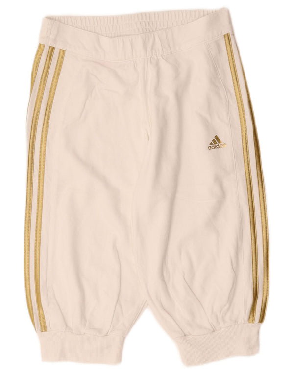Adidas piger Capri træningsdragt bukser joggers 11-12 år hvid bomuld