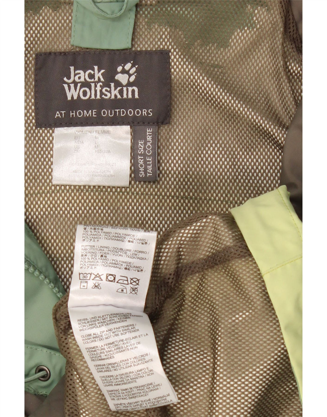JACK WOLFSKIN Windbreaker-jakke til kvinder UK 14 Medium Green Colourblock