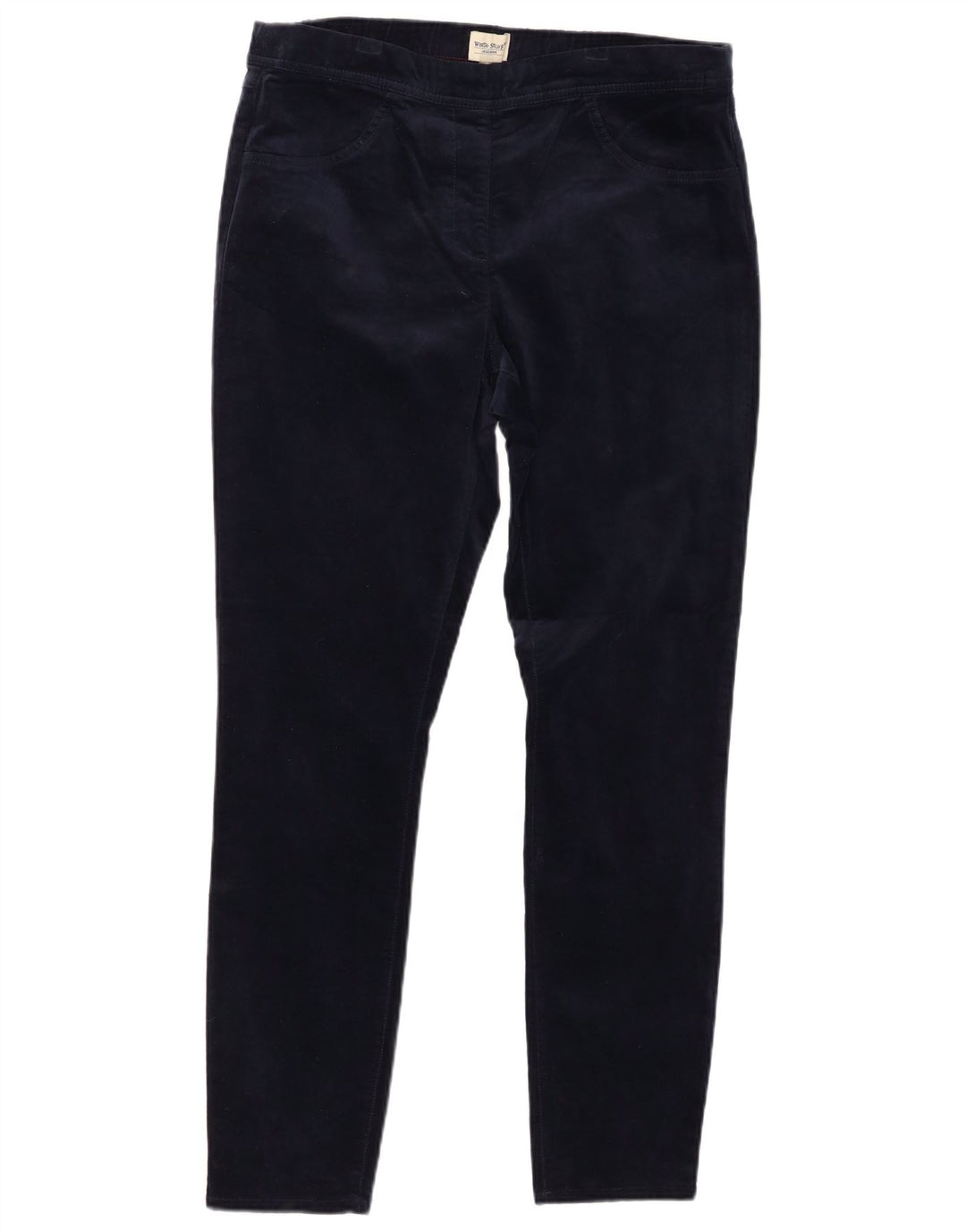 WHITE STUFF Kvinders Velvet Casual Bukser UK 16 Large W32 L30 Navy Blue