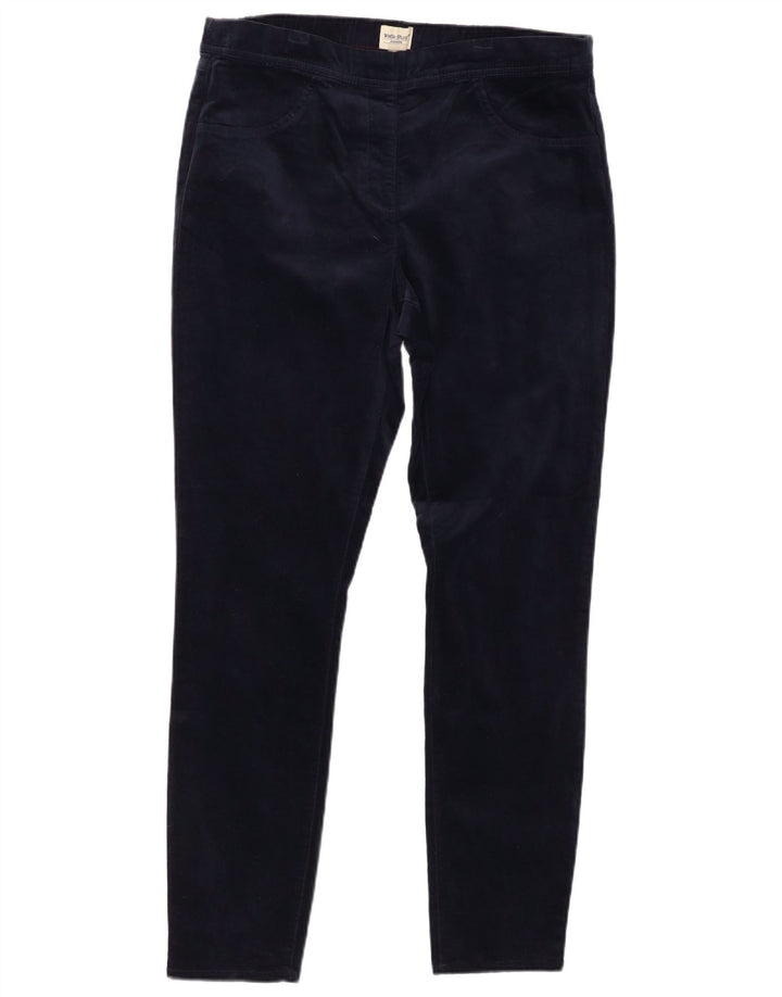 WHITE STUFF Kvinders Velvet Casual Bukser UK 16 Large W32 L30 Navy Blue
