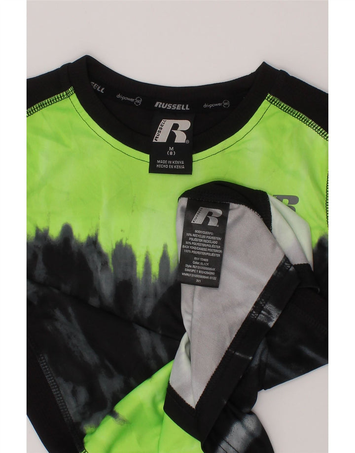 Russell Athletic Boys T-Shirt Top 7-8 år Medium Black Tie Dye Polyester