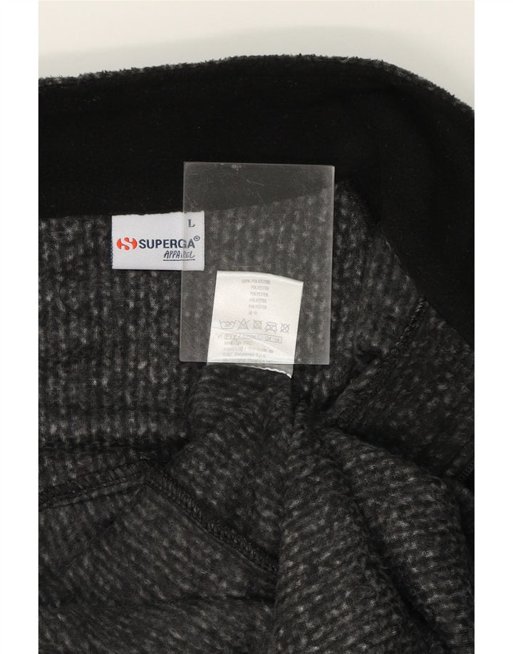 SUPERGA Mens Fleece Jacket UK 40 Large Black Colourblock Polyester Vintage Superga and Second-Hand Superga from Messina Hembry 