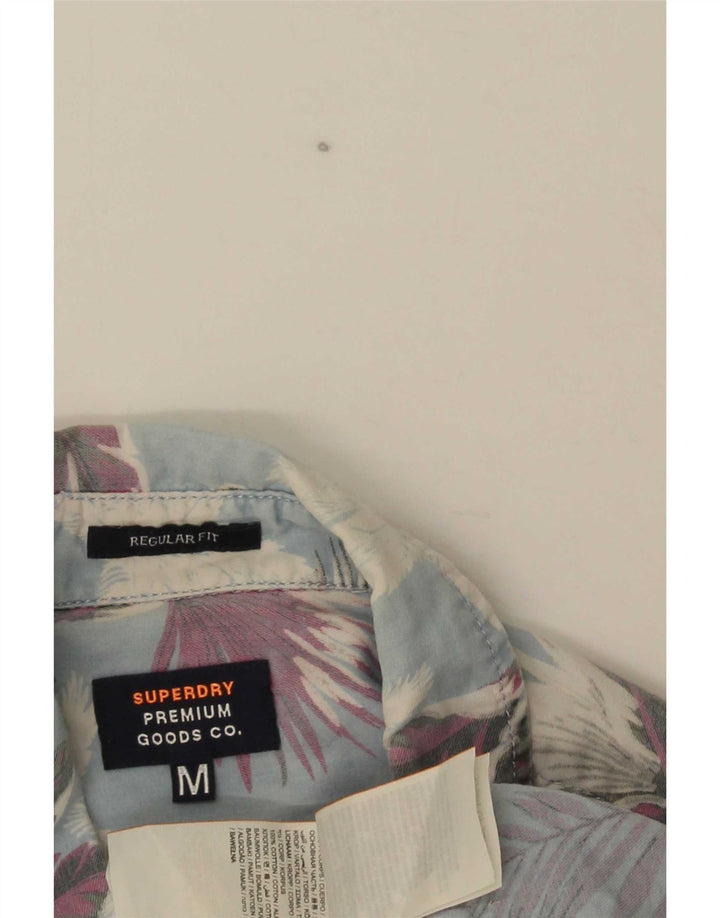 Superdry kortærmet herreskjorte med normal pasform Mediumblå blomsterbomuld
