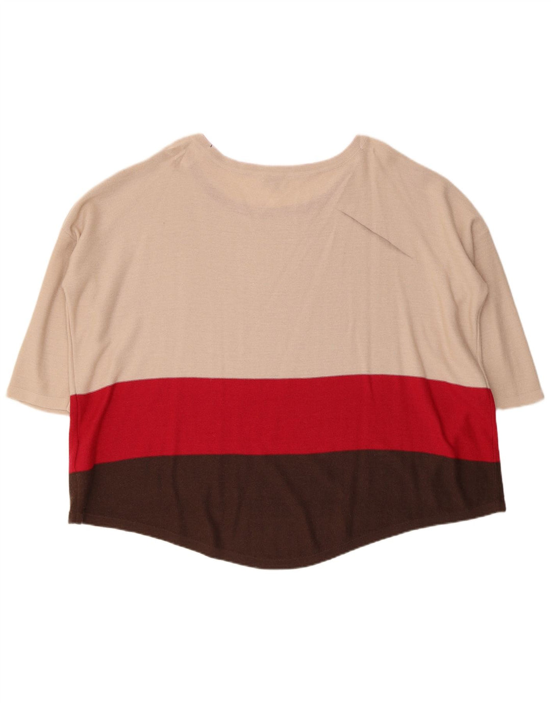 FASE otte Dame Oversized Boat Neck Jumper Sweater UK 12 Medium Beige