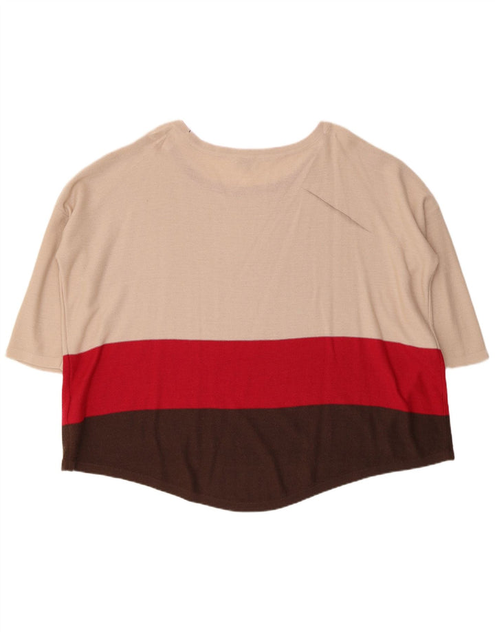 FASE otte Dame Oversized Boat Neck Jumper Sweater UK 12 Medium Beige