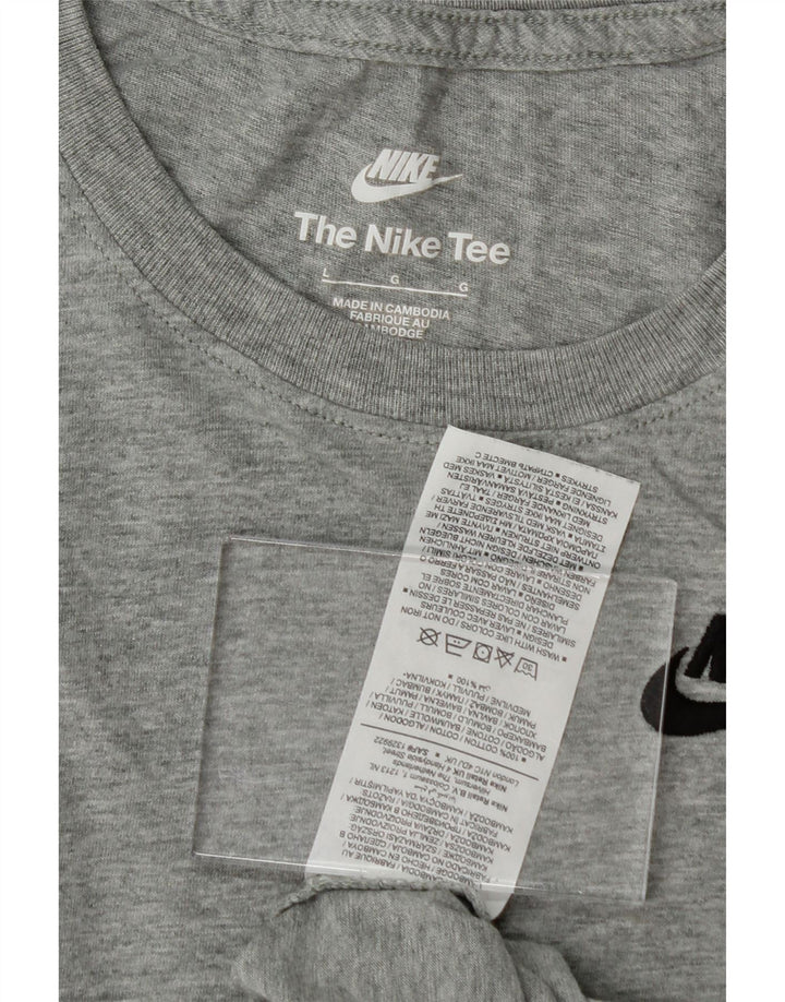 NIKE Womens T-Shirt Top UK 16 Large Grey Cotton Vintage Nike and Second-Hand Nike from Messina Hembry 