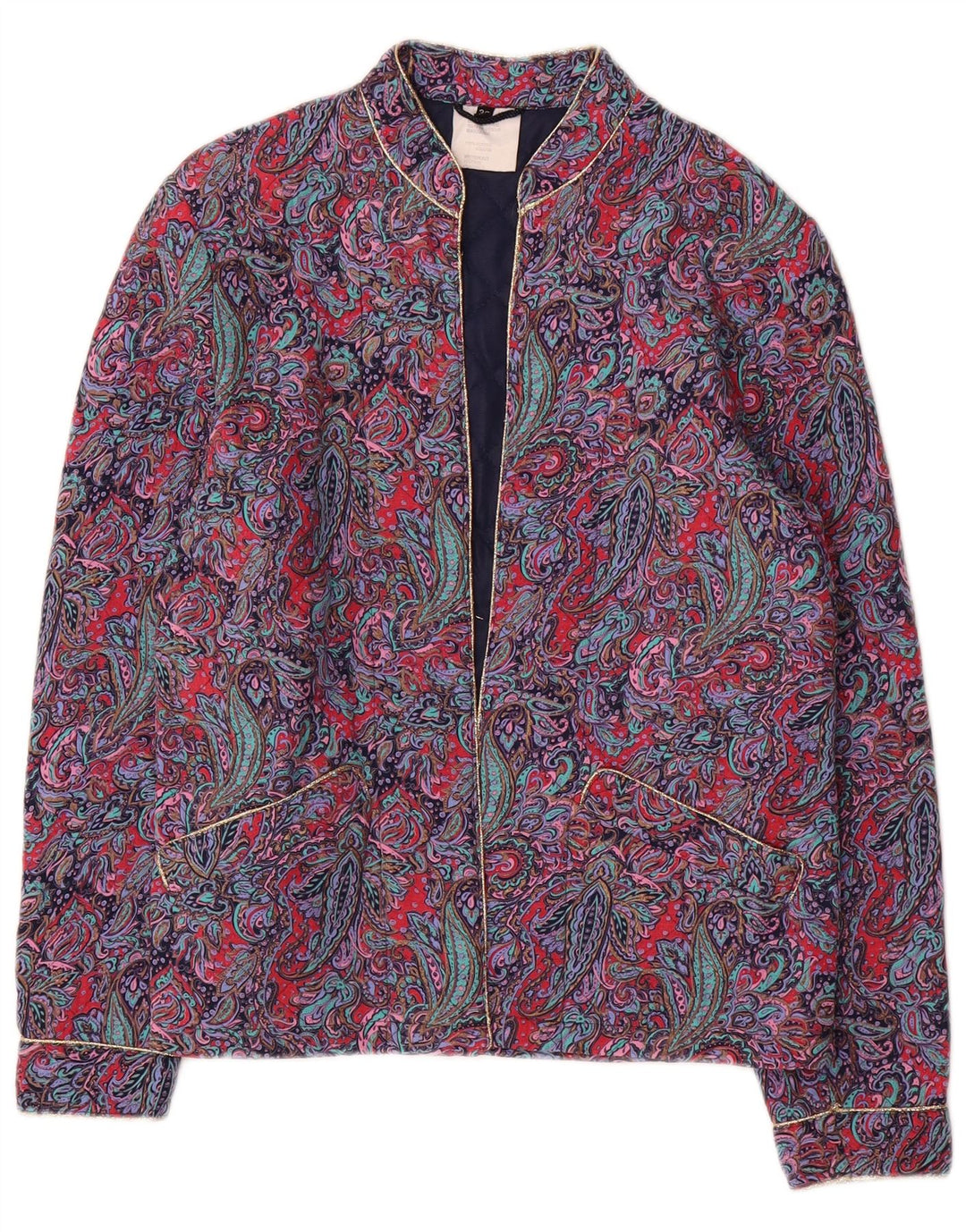 Vintage polstret jakke til kvinder IT 36 Lille lilla Paisley Viscose