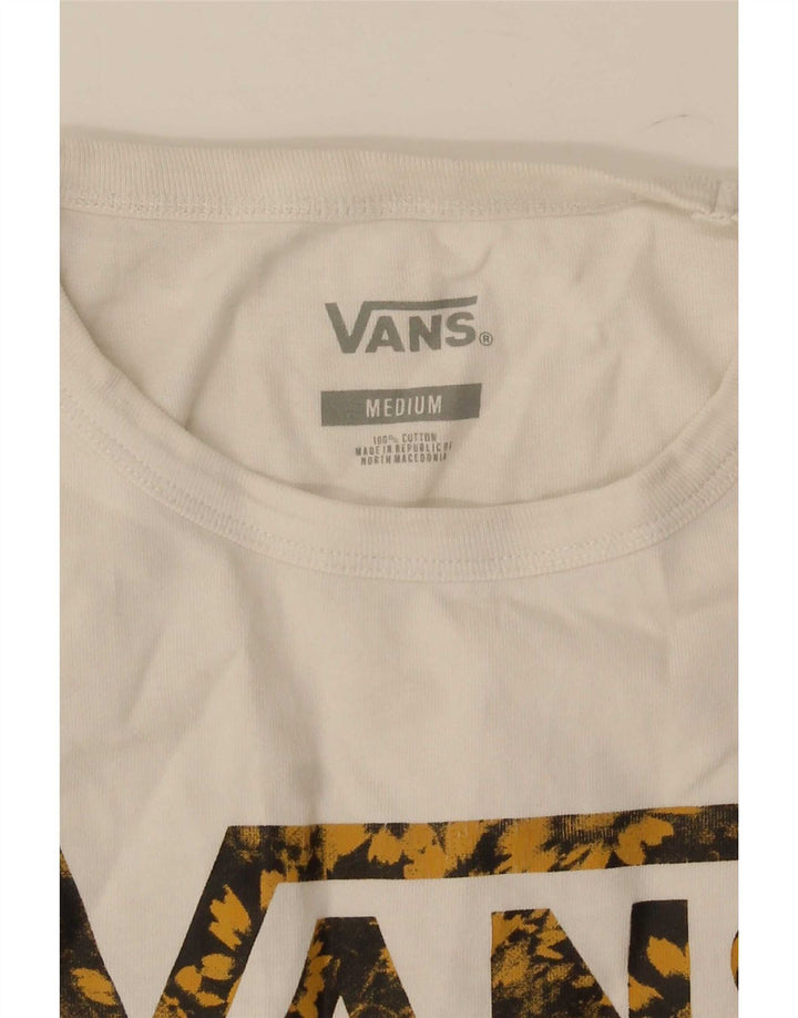 Vans Grafisk T-Shirt Top UK 12 Medium Hvid Bomuld