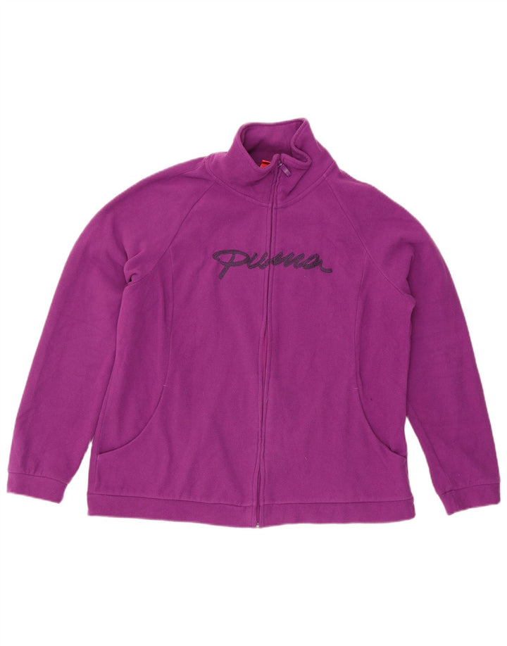 PUMA Womens Graphic Fleece Jacket UK 18 XL Purple Polyester