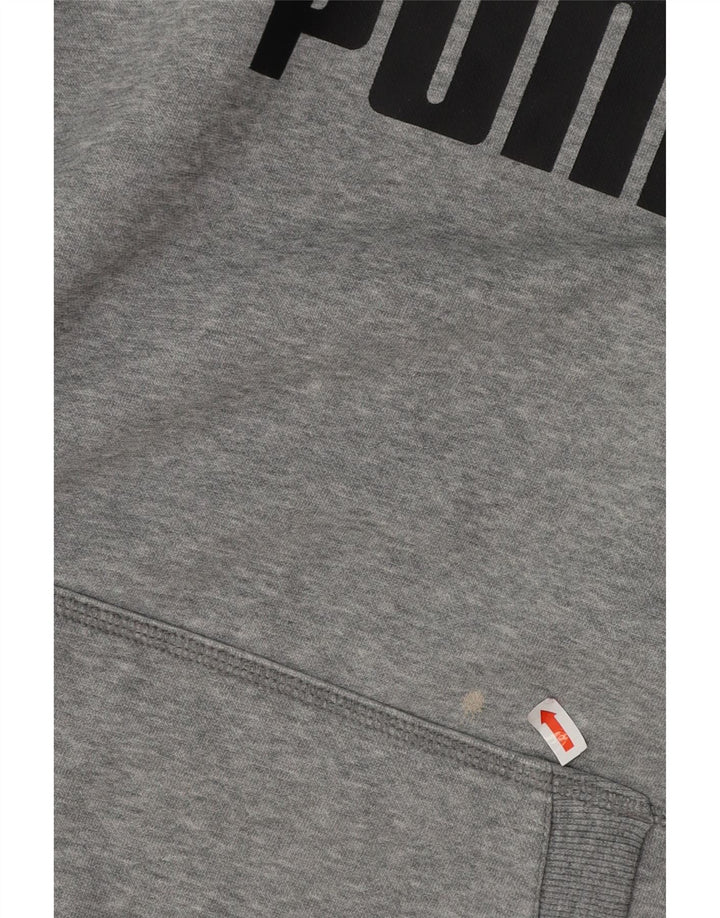 PUMA Grafisk hættetrøje til mænd mellemgrå bomuld