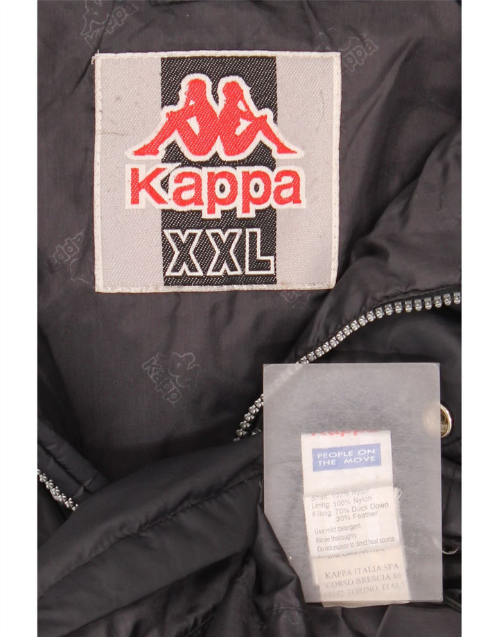 Kappa Herre hættepolstret jakke UK 44 2XL Sort Nylon