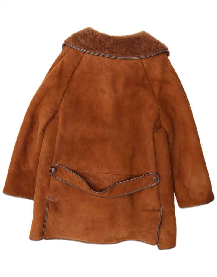 Morlands Womens Oversized Shearling Coat UK 16 Stort brunt fåreskind