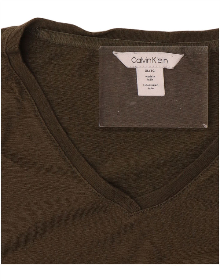 CALVIN KLEIN Herre T-Shirt Top XL Khaki