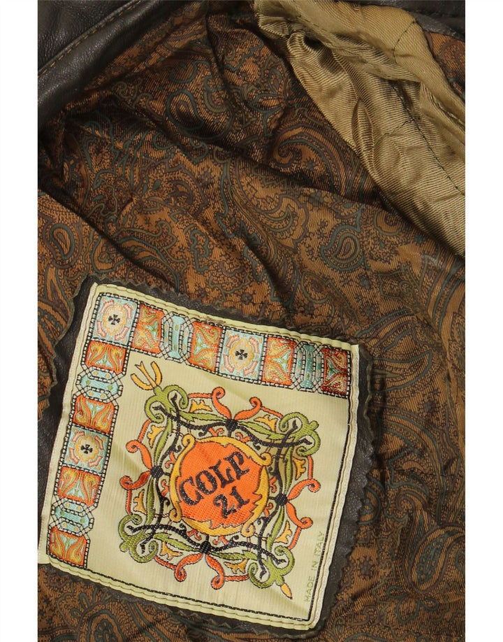 VINTAGE Herre læderjakke UK 42 XL Brun