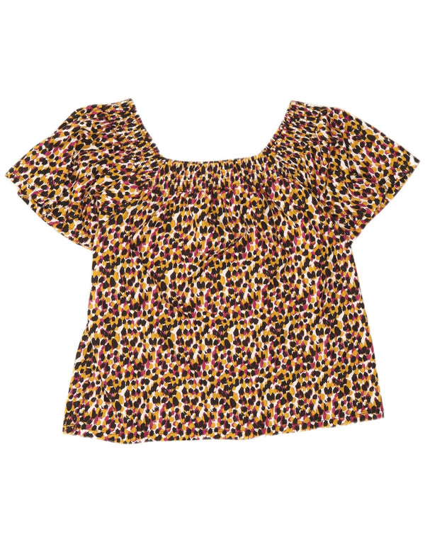 M&Co Dame Off Shoulder Top UK 16 Stort Flerfarvet Animal Print Bomuld