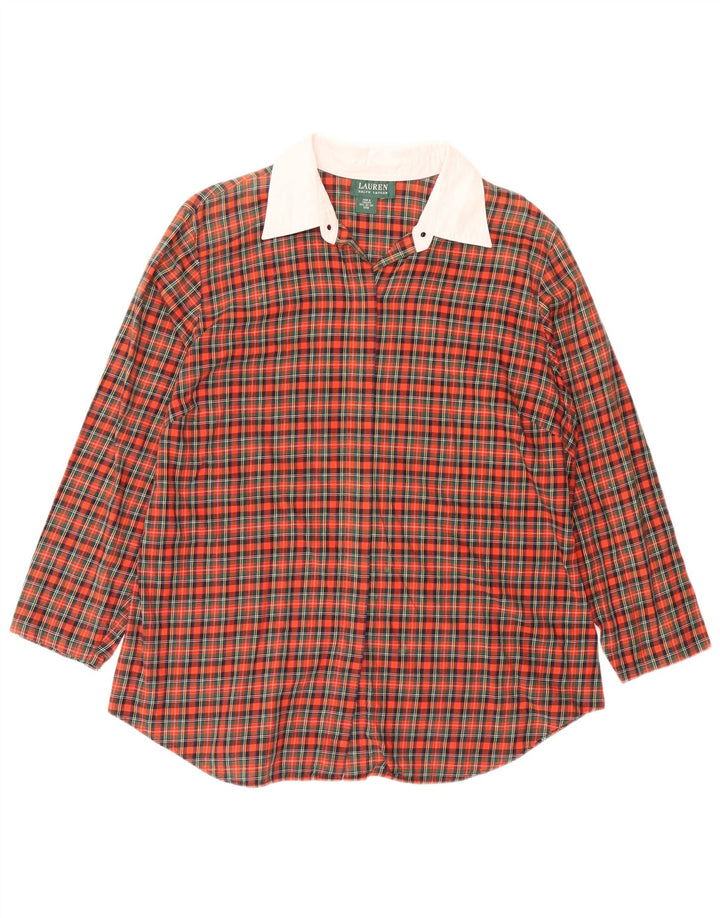 RALPH LAUREN Dameskjortebluse UK 18 XL Rød ternet
