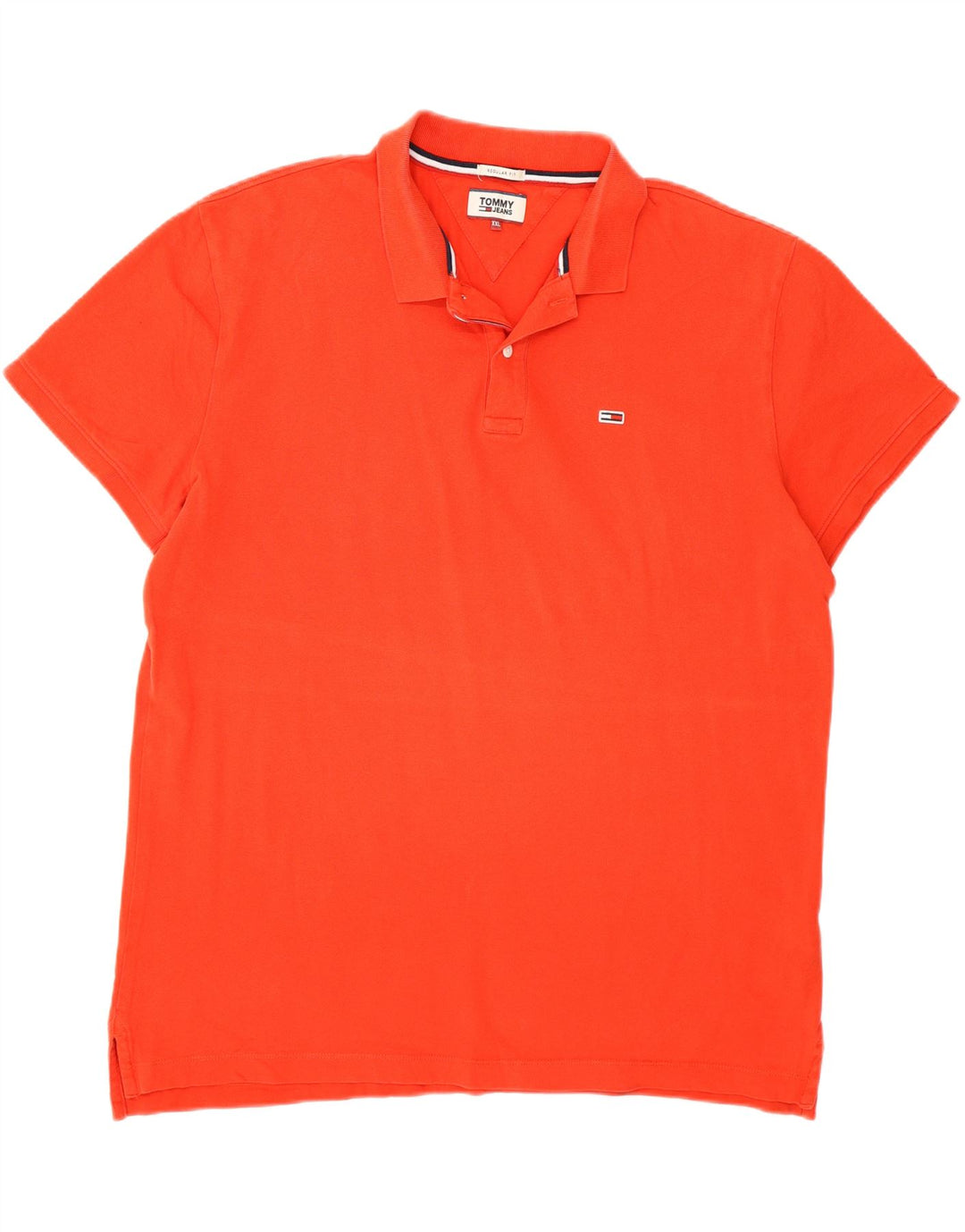 TOMMY HILFIGER Mens Regular Fit Polo Shirt 2XL Red Cotton