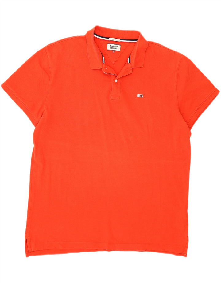 TOMMY HILFIGER Mens Regular Fit Polo Shirt 2XL Red Cotton