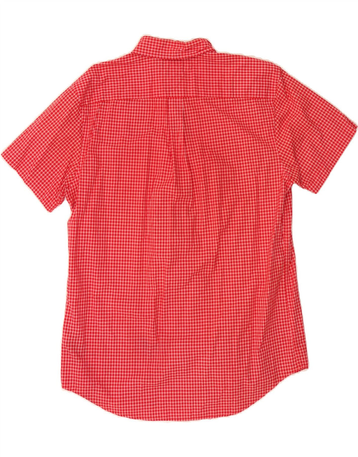 TOMMY HILFIGER Mens Short Sleeve Shirt Large Red Check Cotton Vintage Tommy Hilfiger and Second-Hand Tommy Hilfiger from Messina Hembry 