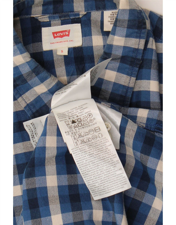 Levi's herreskjorte lille blå ternet bomuld